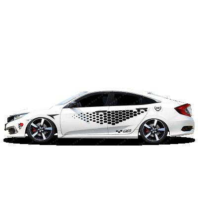 China PVC Ten Generations Of Honda Racing Car Body Net Red Drag Custom Sedan Hatchback Car Stickers Splash-Ink Personality Civic Stickers for sale