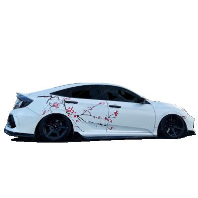 China Japanese JDM PVC Modified Flower UV Body Cherry Blossoms Car Stick Fit Sticker Peach Decorative Personality Customization for sale