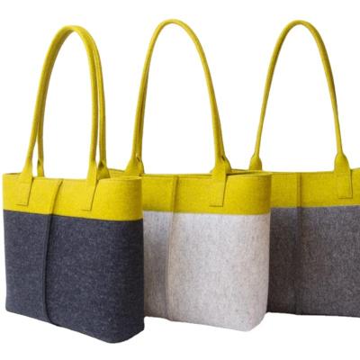 China Hot Products Handled Eco-friendly Ladies Felt Shopping Bag Women Handbags Tote Bag Leisure Felt Cloth Bag for sale