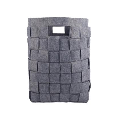 China Viable Hot Selling Gray Square Woven Felt Storage Handmade Decorative Basket for sale