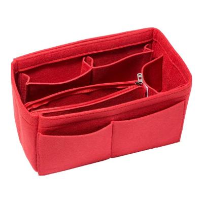 China Viable Popular Hot Selling Felt Felt Bag Organizer Colorful Removable Felt Purse Cosmetic Bag Insert Lady Travel Bag for sale