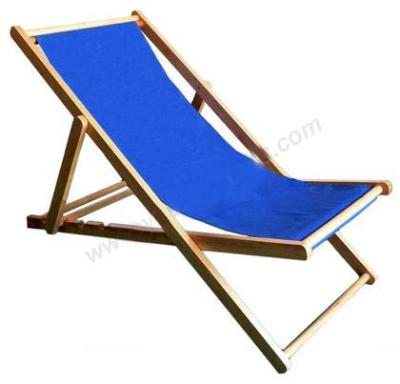 China Fishing Chair Portable Wooden Adjustable Blue Outdoor Camping Deck Chair for sale