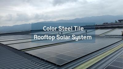 China Sistema solar de techo industrial distribuido Tipo de techo de azulejos de acero de color en venta