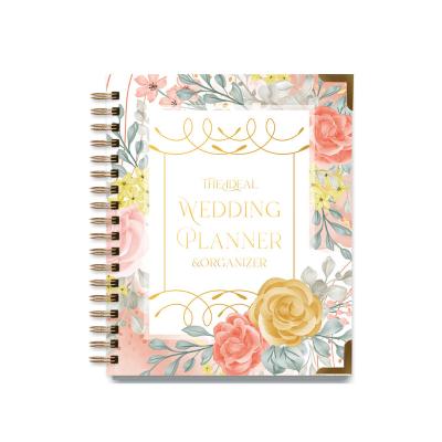 China PU Hardcover Fashion Notebook/Notebook 2023 Monthly Daily Planner Schedule Book Planner Reel Book Weekly Planner New A4Exquisite All English Wedding Planner Book With Index ladder for sale