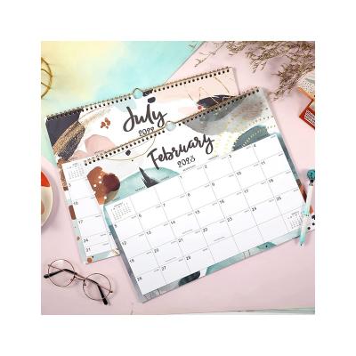 China Custom Green Spiral Tie Wall Calendar/Supplier Factory New Product Planner Calendar Model Year Monthly Weekly Daily New Gift For1 Good Friend for sale