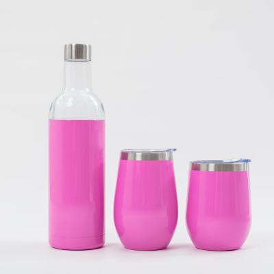 China Viable New Arrive Insulated Beer Set Outdoor Tumbler And Red Water Shaker Stainless Steel Wine Bottle Cooler for sale