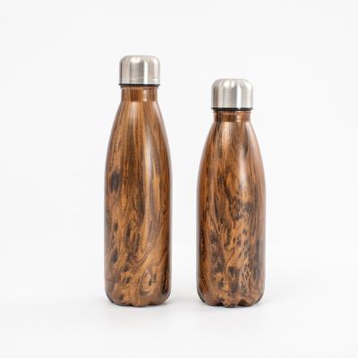 China Stainless Steel Sustainable Double Wall Powder Coated Water Bottle Shape Cola 500ml Insulated Flask for sale