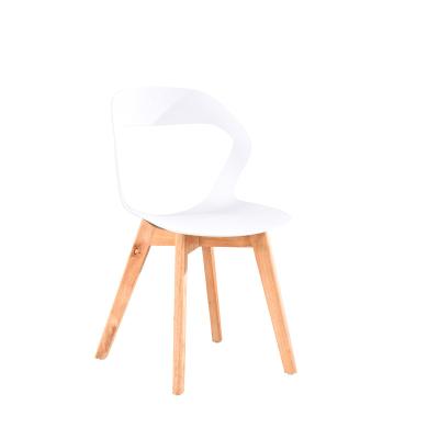 China Wholesale Modern Cheap Colorful Plastic Dining Chair Wooden Legs Chair From Bazhou Living Home Factory for sale