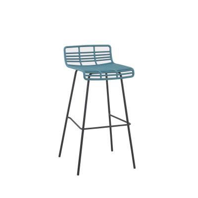 China Factory Home Modern High Leg Bazhou Chair Bar Stool Living Plastic Stylish Chair With Metal Leg for sale