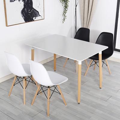 China Optional Modern Design MDF Wooden Dining Room Furniture Wooden Leg Dining Dining Table 80 Square White Set for sale