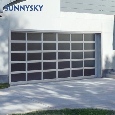 China Windproof Aluminum Profile 9x7 Garage Glass Door In Canton for sale