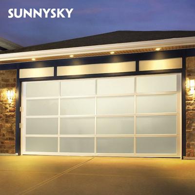 China Custom Insulation Glass Garage Door Windproof With Motor for sale