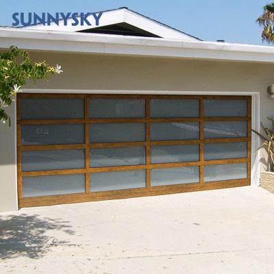 China Remote Control Windproof 9*8 16*8 Garage Aluminum Glass Door for sale