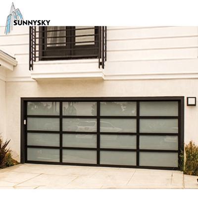 China Windproof Commercial Roller Garage Overhead Glass Door for sale