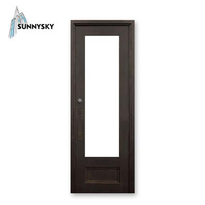 China Anti Theft Modern Wrought Iron Hinges Patio Door Entry Doors for sale