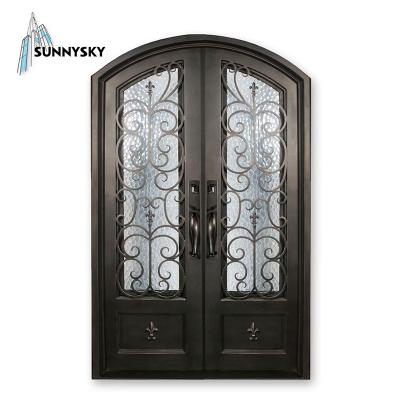 China Iron Hinge Door Anti-theft Exterior Front Entrances for sale