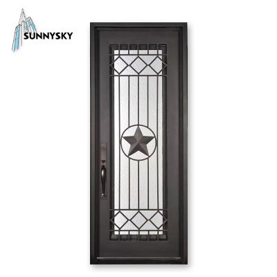 China Customized or standard decorative anti-theft wrought iron doors for sale