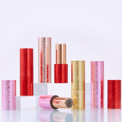 China Elegant LOW MOQ Caliber 12.1mm DIY Delicate Line Drawing High Quality Lipstick Tube Around Loop Magnetic Lipstick Tube Container for sale