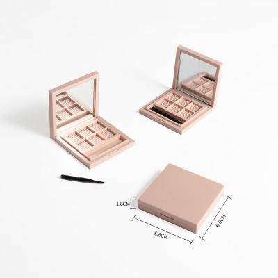 China Recyclable Square Pink With 6color Mirror Disc 4color Eye Shadow Empty Separate Empty Tray Eyeshadow Box Shell Boxes for sale