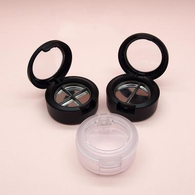 China LOW MOQ Recyclable Round Skylight Cosmetics Package Black Clear Eyeshadow Blush Sub-Box for sale