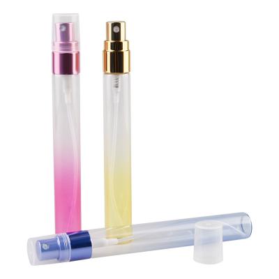 China Multicolor Portable Cosmetics 10ML High-end Spray Colors Dressing Tube Bottles Glass Empty Bottle Small Spray Perfume Bottle for sale