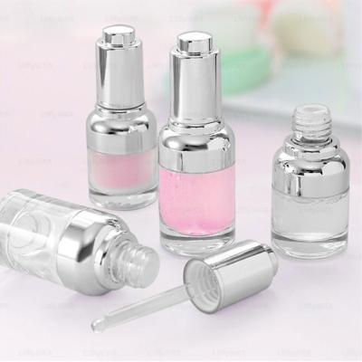 China New Shoulder 30ml Recyclable Oblique Transparent Bottle High Grade Essence Oil Drop Tube Bottle Travel Essential Oil Pressed Bottle for sale