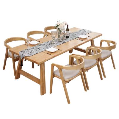 China Environmental protection modern restaurant dining table set solid wood dining table and diner chair for sale