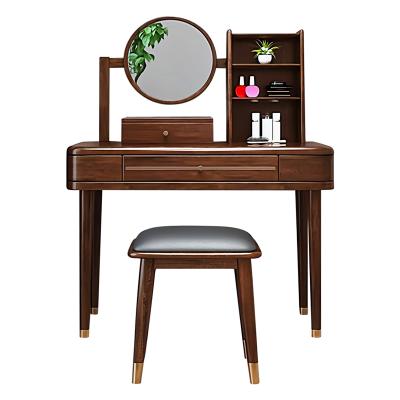 China Can be stocked Chinese style dressing table solid wood dressing table with mirror and stool for sale