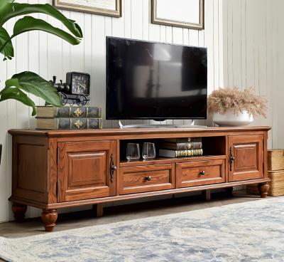 China Durable Simple Modern Solid Wood Living Room Furniture TV Cabinet American Country Solid Wood TV Cabinet for sale