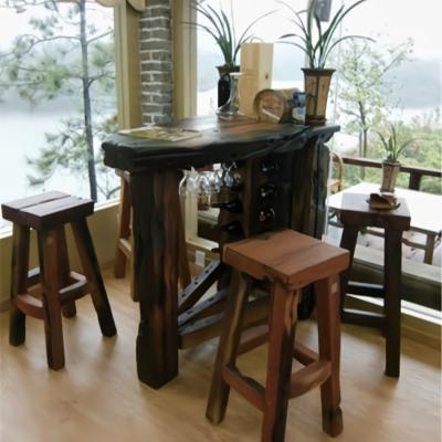 China High Durable Restaurant Wooden Bar Table Wooden Boat Bar Vintage Table for sale