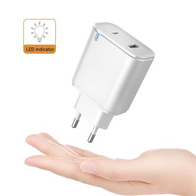 China Palladium 20w USB C Mobile Phone Charger Dual USB Wall Charger Fast Charging Left Hand Mobile Phone Charger For Apple Mobile Phone for sale