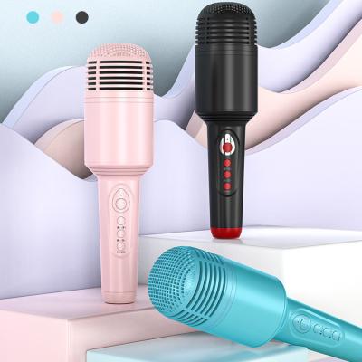 China Handheld Microphone with 2023 New Portable Speaker Karaoke Wireless Microphone with Sound Card Karaoke Speaker Machine Handheld Christmas Birthday for sale