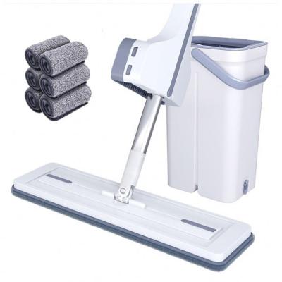 China Sustainable automatic separation floor cleaning 360 spin mops bucket set spin flat mop with wheels for sale