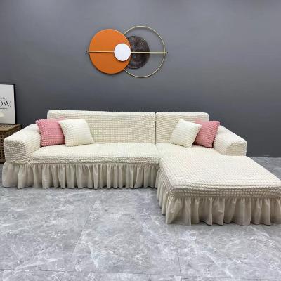 China Modern high quality Spandex L shape slipcovers 3 seater 5 seater sofa polyester stretch sectional cover for sale