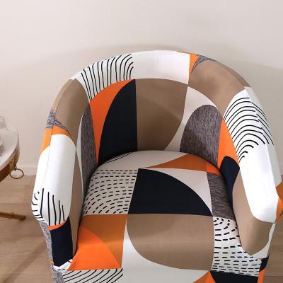 China Single Elastic Printing Semicircular Sofa Cover Cafe Chair Cover Internet Bar Hotel Chair Cover (Full Package) for sale