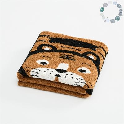 China Nordic Tiger Anti-Static Yarn Dyed Semi Plush Blanket Cool Office Nap Blanket Sofa Cover Single Blanket for sale