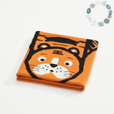 China Original anti-static cartoon tiger blanket by year thickened double tiger knitted cotton blanket lamb nap blanket for sale