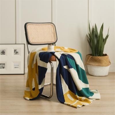 China Folded Warm Cotton Knitted Air Conditioning Blanket Nordic Flower Knitted Sofa Blanket Blanket Blanket for sale