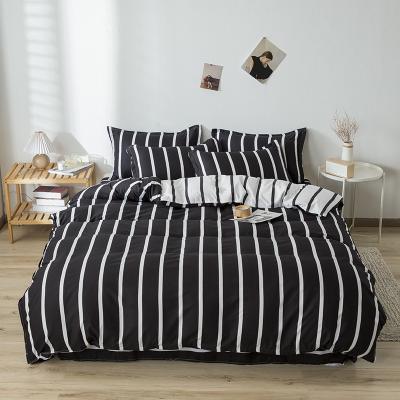 China New Design 4 Pcs Comfortable Cotton Bedding Sets Anti-Static Washed Bed Sheets Cheap Queen Size Bedding Set for sale