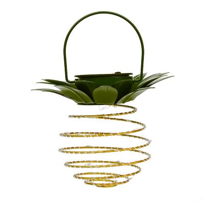 China Solar Garden LED Pineapple Hanging Lamp Waterproof Garden Party Decoration Solar Warm Light for Festival Wedding Yard Tree for sale