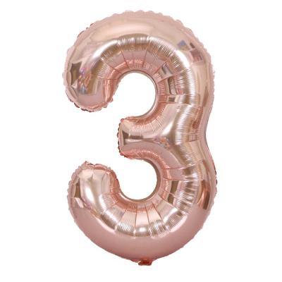 China Wholesale Rainbow Big Number Balloon Birthday Party Decoration Helium Foil Balloons Rose Gold/Gold 40inch Foil Number Balloon For Festival for sale