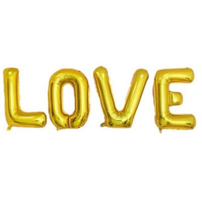 China 30 Inch Love Foil Balloons Gold Letter Foil Balloon Rose Gold Silver Helium Balloon For Festival Valentine's Day Party Decoration for sale