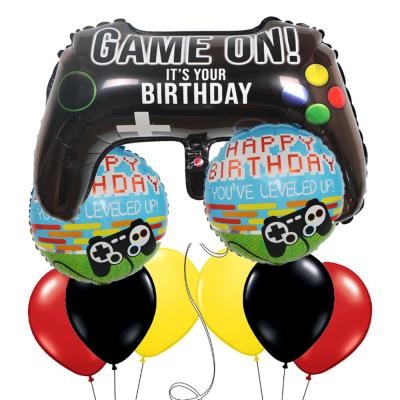 China Cute 9 Piece Gamepad Characters Foil Balloon Kit Set E-sports For Birthday Party Fortress Night Chicken Party Decoration for sale