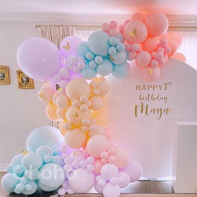 China Hot Selling Candy Colorful Macaron Wedding Pastel Balloons Bridal Garland Kit Shower Decoration 162pcs Set for sale