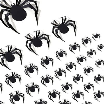 China 3d Halloween Home Decorations 60 PCS 3D Big Spider Realistic PVC Stickers for Halloween Eve Party Supplies, Scary DIY for sale