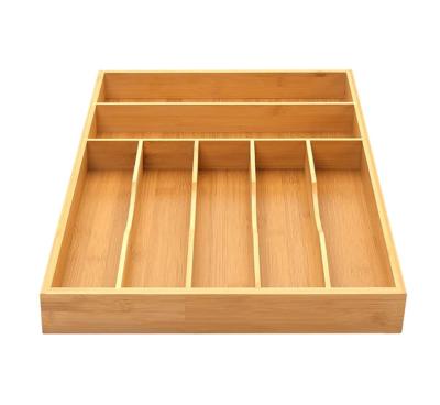 China BANBOO Bamboo Drawer Organizer Kitchen Utensil Box, Cutlery Organizer In Used Drawer for sale