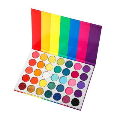 China 2021 Waterproof Wholesale Palllate Eye Shadow Makeup Set Rainbow Eyeshadow Palette Custom Private Label For Customers And Water Resist Afro for sale