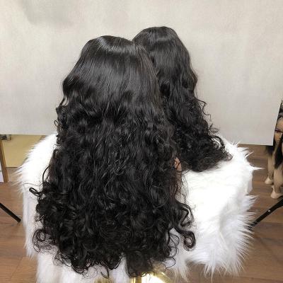 China Soft Smooth Thick Barely Shedding Natural Color Wave Lace Frontal Human Hair Wig Vendor Wholesale Virgin Human Hair for sale