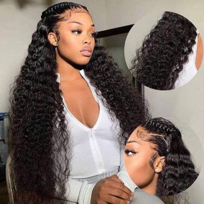 China Soft Smooth Thick Barely Shedding Factory Wholesale 40inch Peruvian Brazilian 100% Virgin Natural Human Hair Hd 360 Full Lace Frontal Wigs Vendors For Black Women for sale