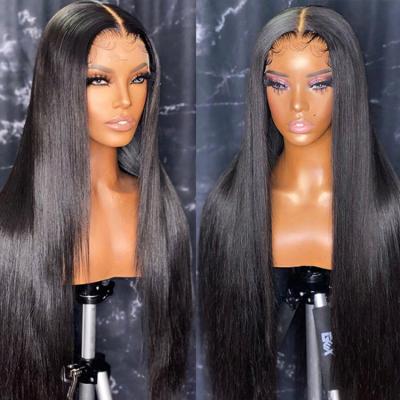 China Soft Smooth Thick Barely Shedding Human Hair Lace Front Wig Straight 13x4 Transparent Hd Lace Frontal Wig Human Hair Wigs For Black Women for sale